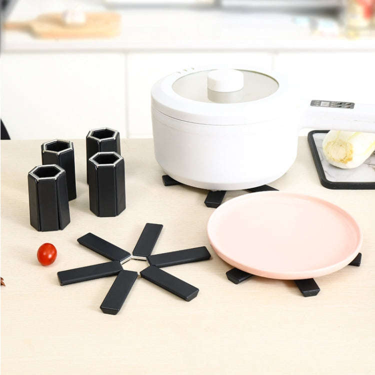 Thickened Folding Anti-scald Heat Insulation Mat Table Placemat Pot Mat(Black)