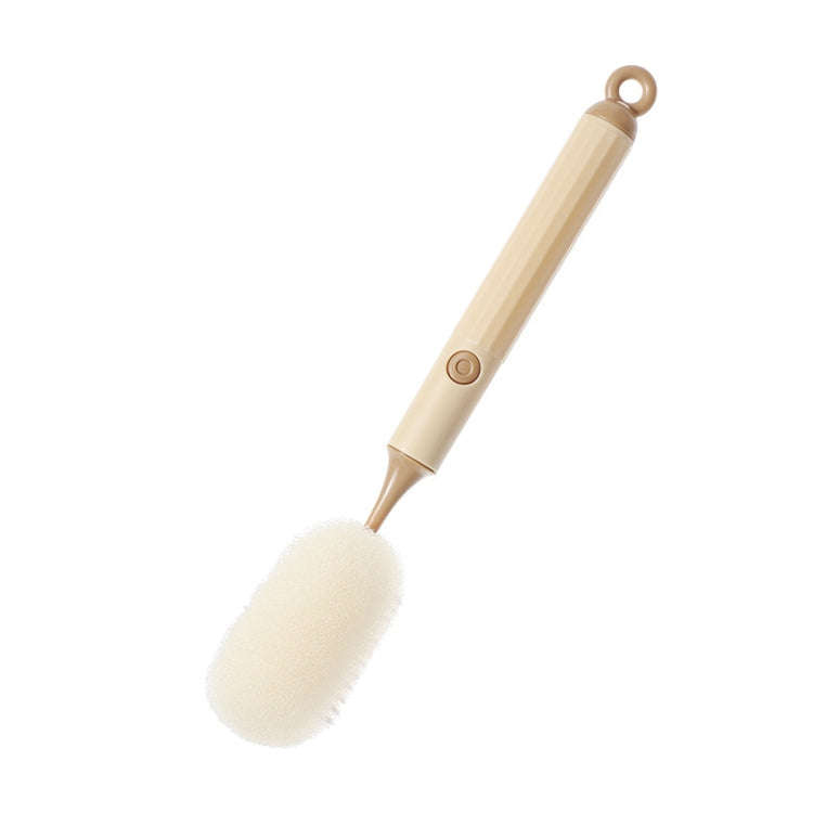 Removable Double Cleaning Cup Brush Sponge Long Handle Wine Glass Thermos Bottle Brush(Khaki)