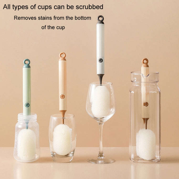 Removable Double Cleaning Cup Brush Sponge Long Handle Wine Glass Thermos Bottle Brush(Gray)