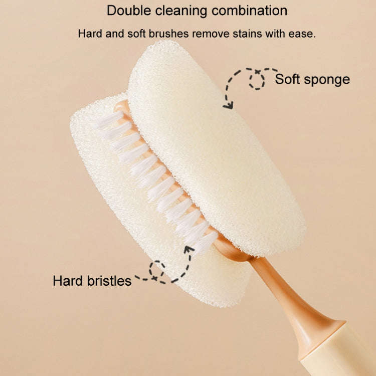 Removable Double Cleaning Cup Brush Sponge Long Handle Wine Glass Thermos Bottle Brush(Gray)
