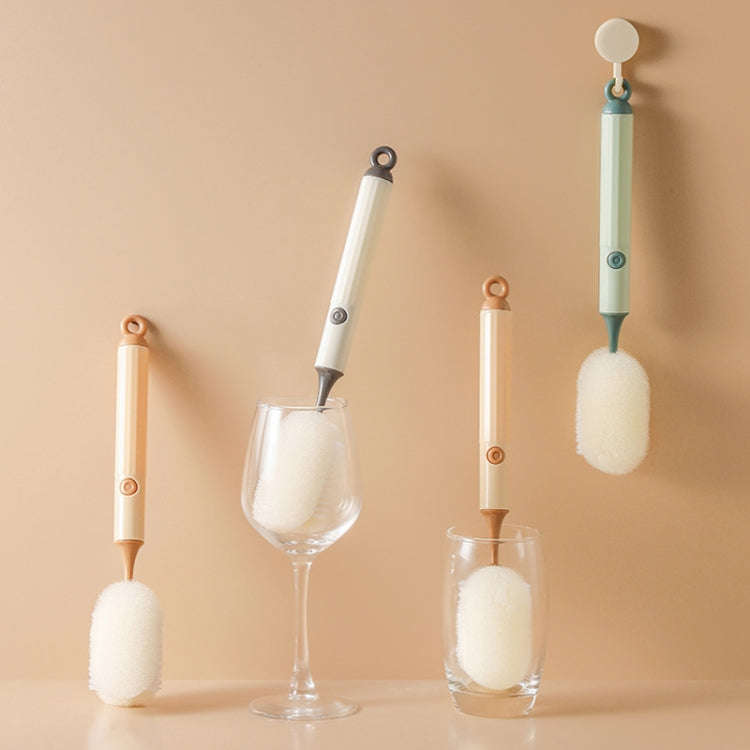 Removable Double Cleaning Cup Brush Sponge Long Handle Wine Glass Thermos Bottle Brush(Green)