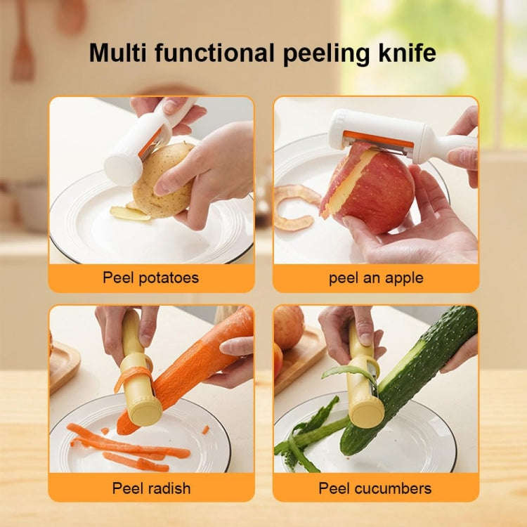 2 In 1  Peeler With Cleaning Brush Household Fruit Potato Vegetable Peeler(Yellow)