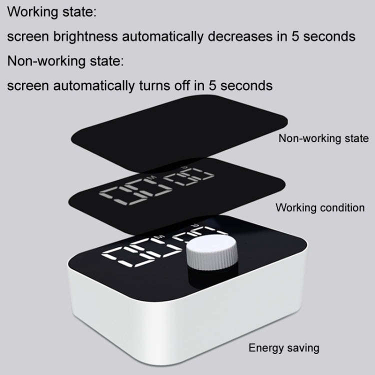 YS LED Rotating Timer IlSent Kitchen Time Manager(White)