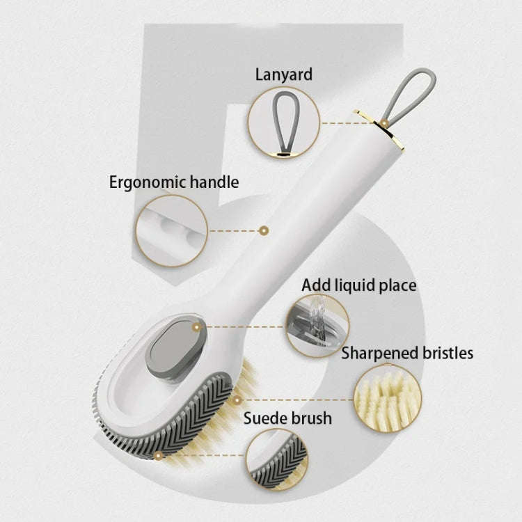 Multifunctional Liquid-filled Shoe Brush Household Cleaning Soft-bristled Laundry Brush(Milk Yellow)