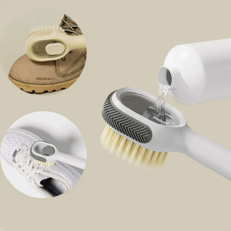 Multifunctional Liquid-filled Shoe Brush Household Cleaning Soft-bristled Laundry Brush(Milk Yellow)