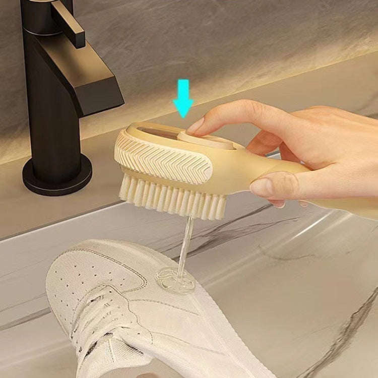 Multifunctional Liquid-filled Shoe Brush Household Cleaning Soft-bristled Laundry Brush(Milk Yellow)