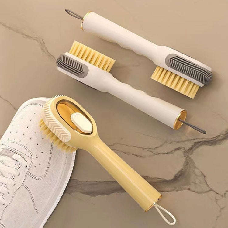 Multifunctional Liquid-filled Shoe Brush Household Cleaning Soft-bristled Laundry Brush(Milk Yellow)
