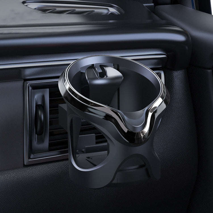 Car Cup Holder Air Conditioner Outlet Multifunctional Storage Rack, Color: Black Silver Ordinary