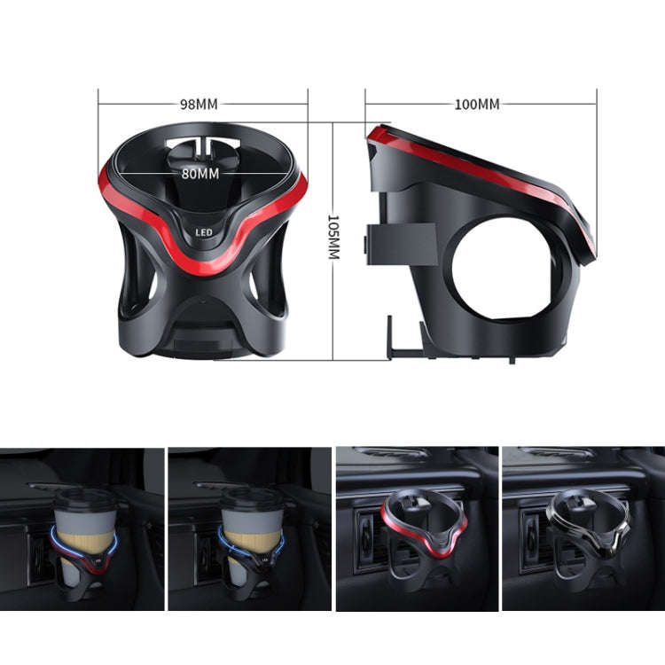 Car Cup Holder Air Conditioner Outlet Multifunctional Storage Rack, Color: Black Silver Ordinary