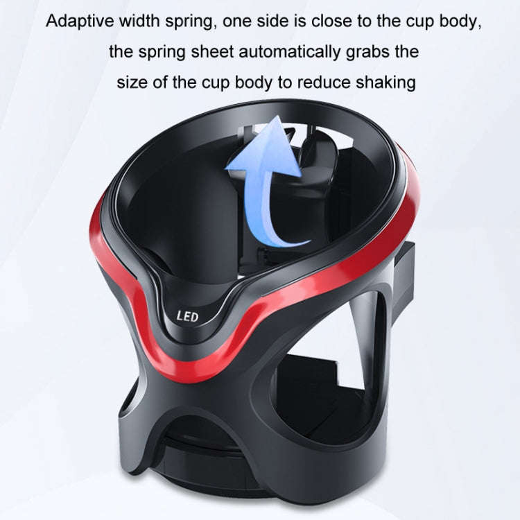 Car Cup Holder Air Conditioner Outlet Multifunctional Storage Rack, Color: Black Silver Ordinary