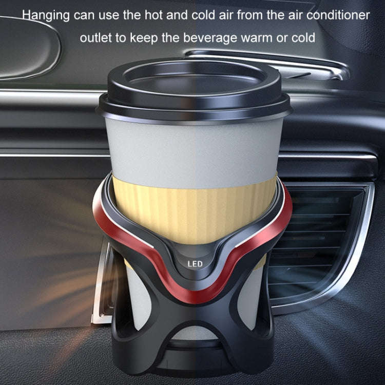 Car Cup Holder Air Conditioner Outlet Multifunctional Storage Rack, Color: Black Silver Ordinary