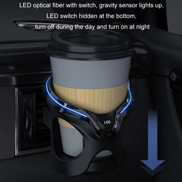 Car Cup Holder Air Conditioner Outlet Multifunctional Storage Rack, Color: Black Silver Ordinary