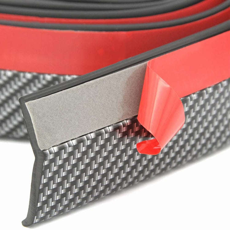 SAMURAI 2.5m Carbon Fiber Car Front Lip Anti-Collision Bumper Modification Strip Supplies, Color:...