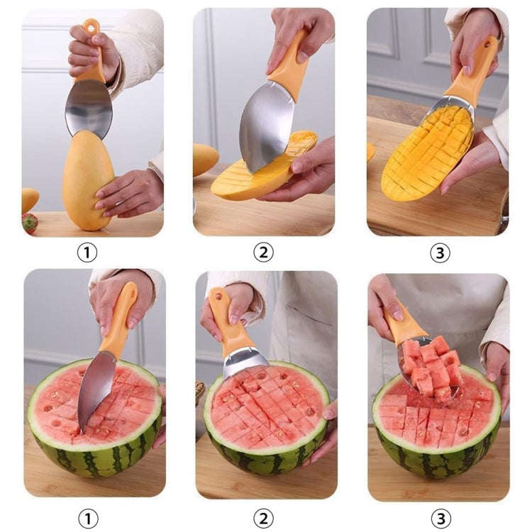 Mango Slicing and Dicing Tool Multifunctional Stainless Steel Fruit Peel Separator(1pcs)