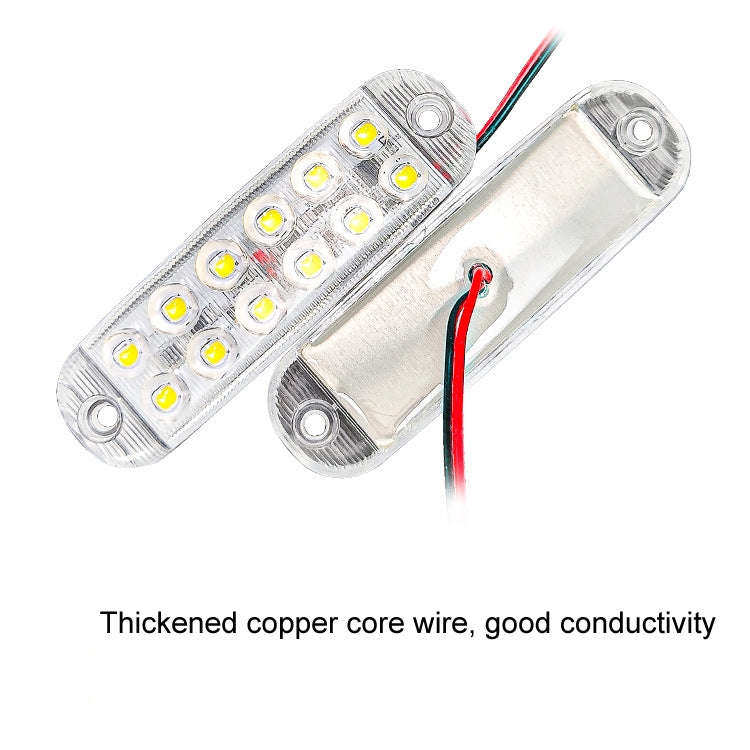 6pcs 12-Bead LED Flashing Warning Lights Motorcycle RV Signal Lights(Green Light)