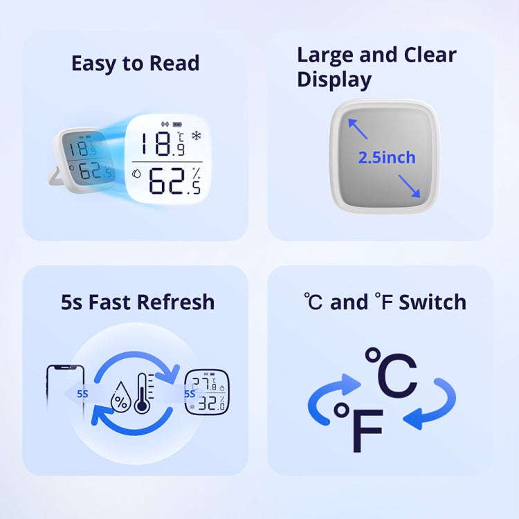 SONOFF SNZB-02D 2.5 inch LCD Smart Sensor Real-Time Monitoring Linkage