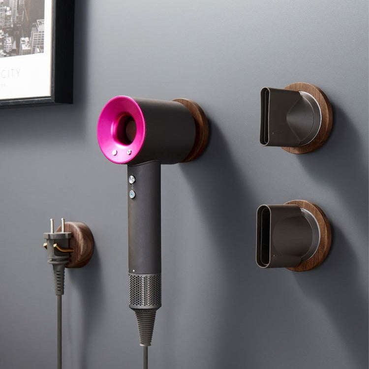For Dyson Nozzle  Walnut Wall-mounted Storage Rack Wooden Shelf