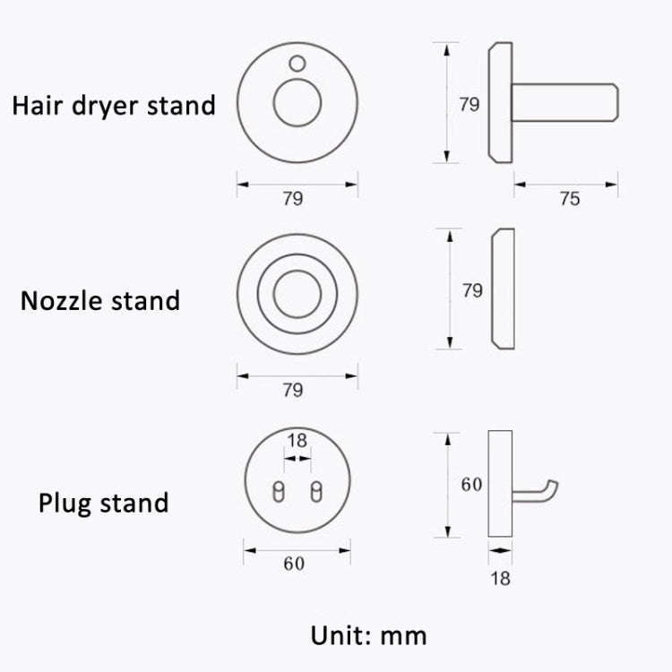 For Dyson Hair Dryer Plug Walnut Wall-mounted Storage Rack Wooden Shelf