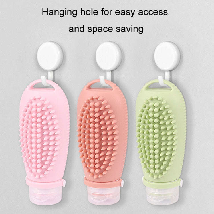 100ml 2 In1 Travel Dispenser Bottle Silicone Portable Massage Brush Shampoo Lotion Divider Bottle...