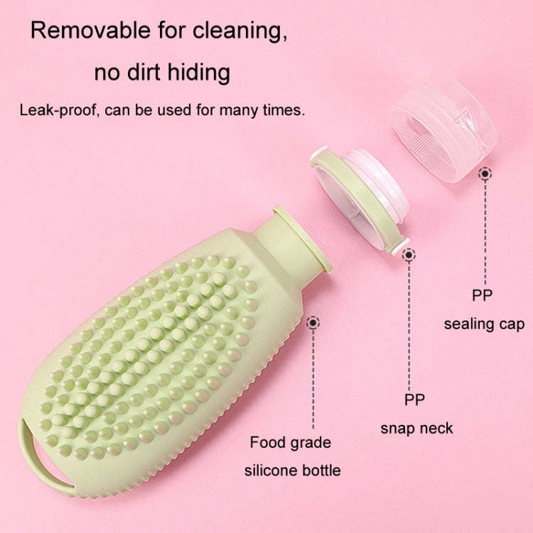 100ml 2 In1 Travel Dispenser Bottle Silicone Portable Massage Brush Shampoo Lotion Divider Bottle...
