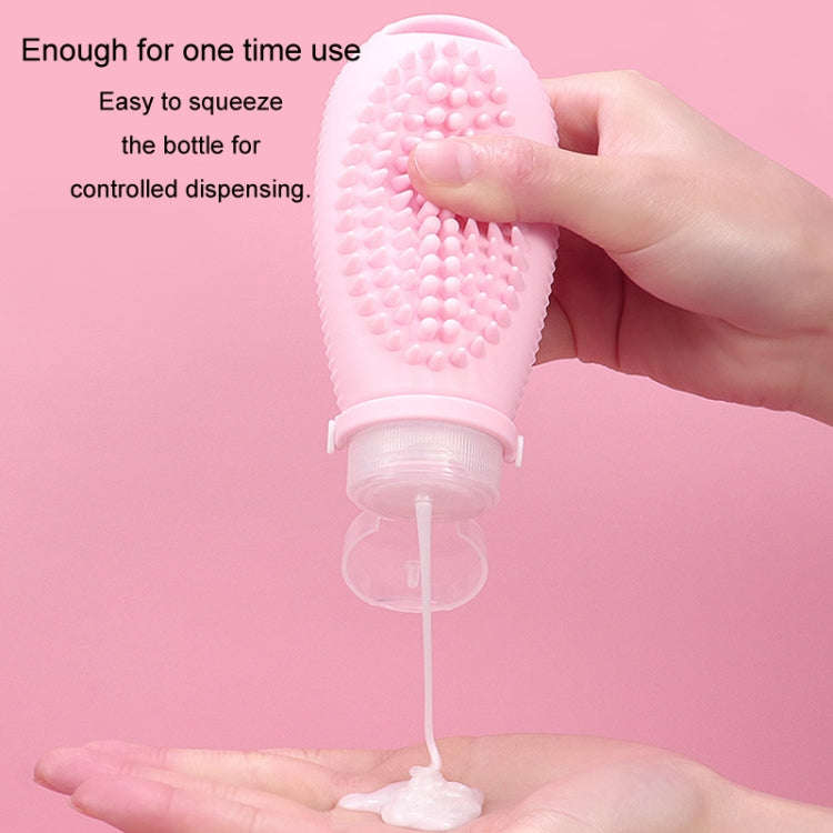 100ml 2 In1 Travel Dispenser Bottle Silicone Portable Massage Brush Shampoo Lotion Divider Bottle...