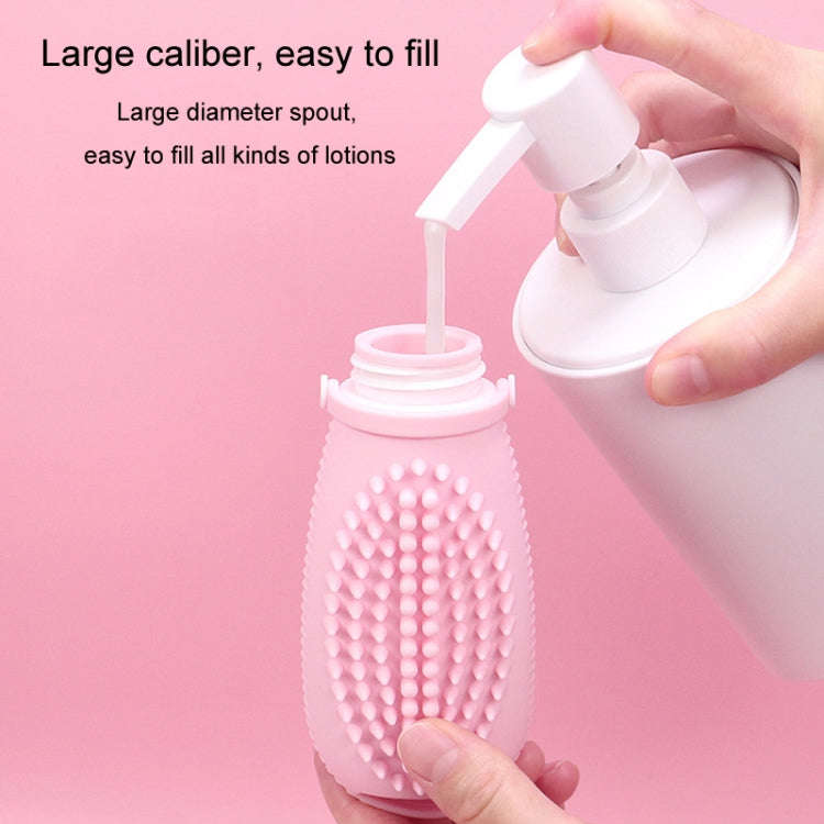 100ml 2 In1 Travel Dispenser Bottle Silicone Portable Massage Brush Shampoo Lotion Divider Bottle...