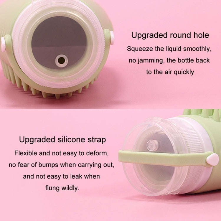 100ml 2 In1 Travel Dispenser Bottle Silicone Portable Massage Brush Shampoo Lotion Divider Bottle...