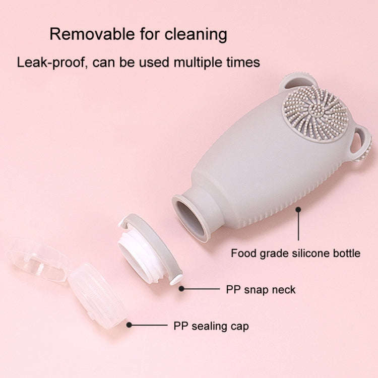 100ml Travel Cleaning Lotion Dispenser Bottle With Washing Brush Cosmetic Shampoo Storage Bottle(...