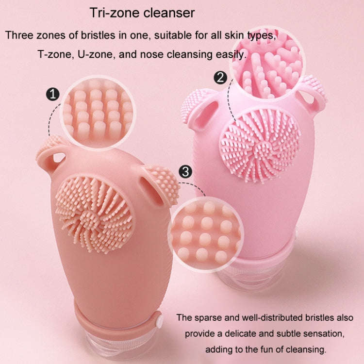 100ml Travel Cleaning Lotion Dispenser Bottle With Washing Brush Cosmetic Shampoo Storage Bottle(...