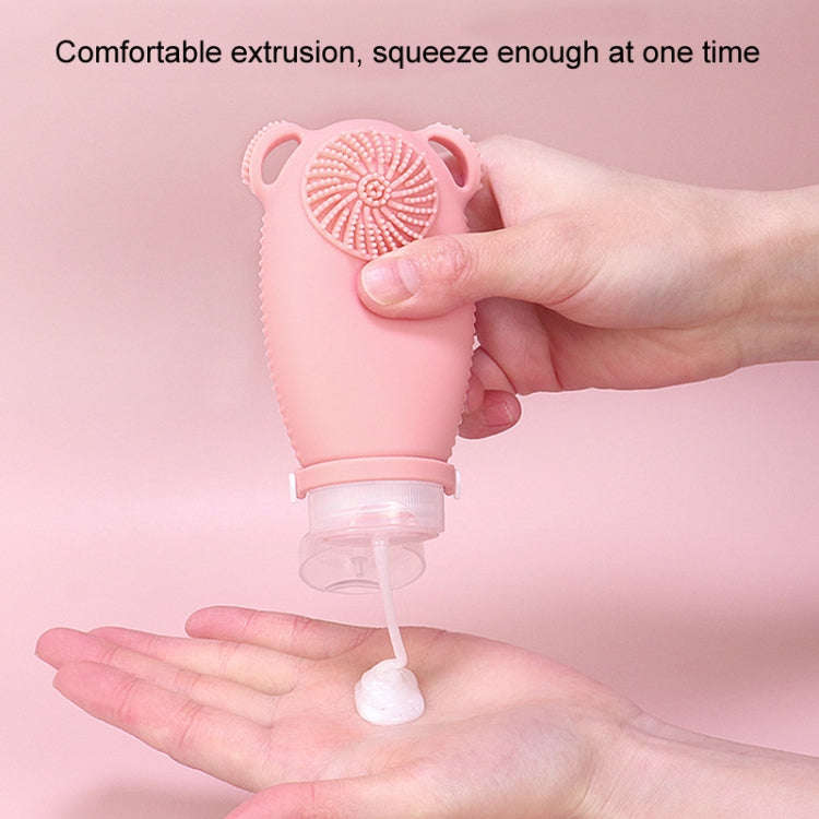 100ml Travel Cleaning Lotion Dispenser Bottle With Washing Brush Cosmetic Shampoo Storage Bottle(...