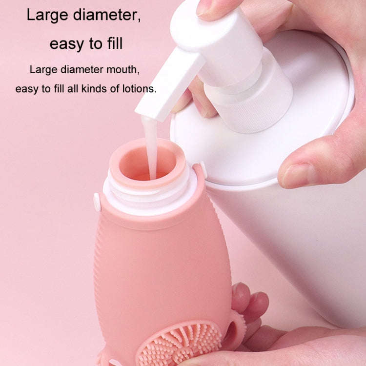 100ml Travel Cleaning Lotion Dispenser Bottle With Washing Brush Cosmetic Shampoo Storage Bottle(...