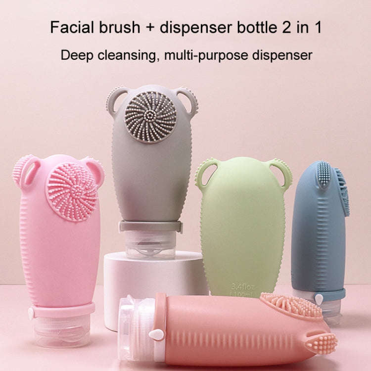 100ml Travel Cleaning Lotion Dispenser Bottle With Washing Brush Cosmetic Shampoo Storage Bottle(...
