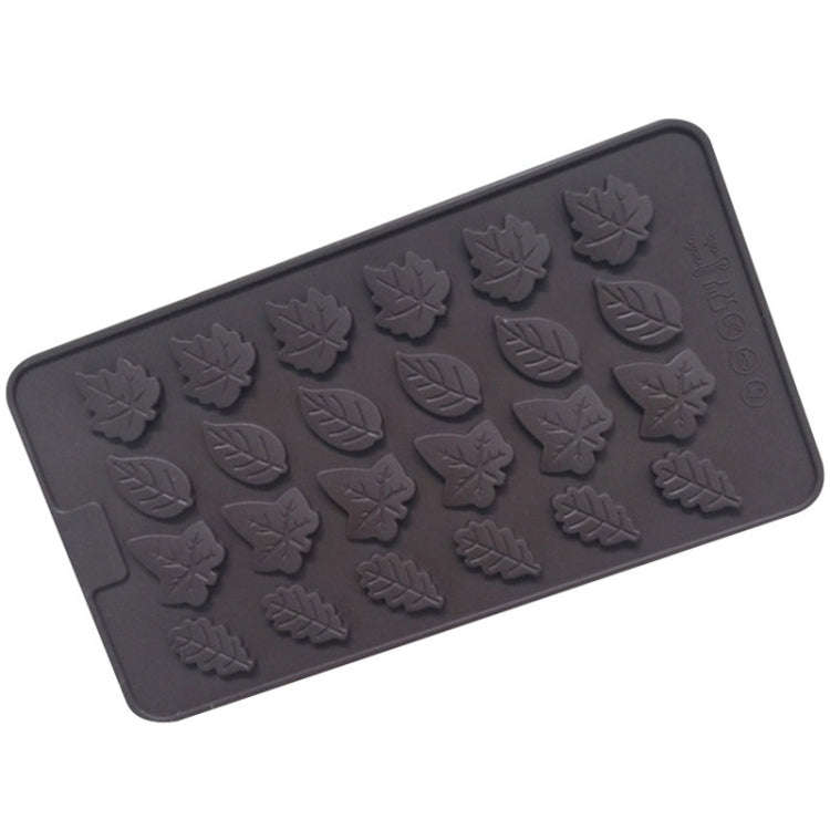 24 Grids Tree Leaf Silicone Chocolate Mould DIY Handmade Soap Mold(Chocolate Color)