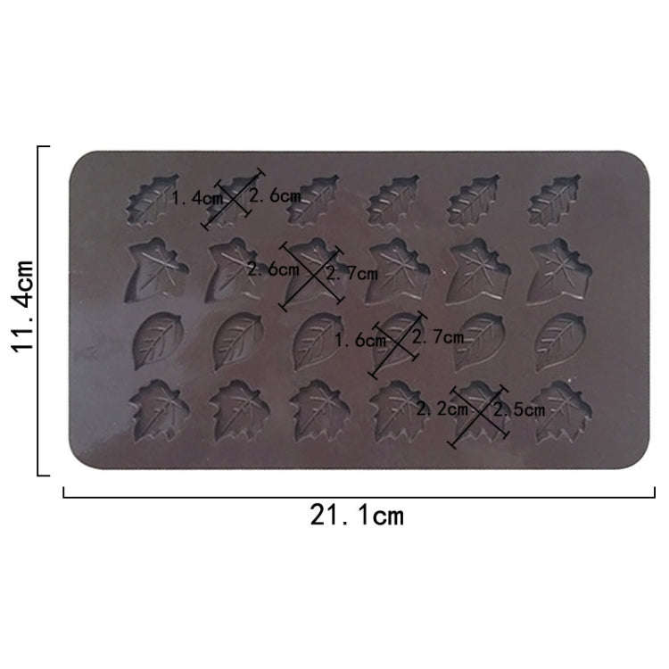 24 Grids Tree Leaf Silicone Chocolate Mould DIY Handmade Soap Mold(Chocolate Color)