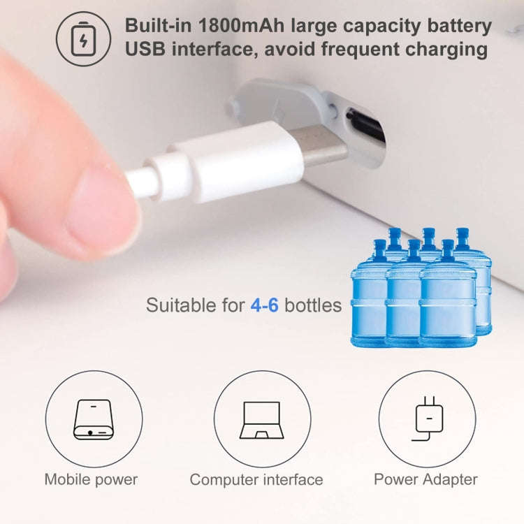 Intelligent Drinking Water Pump Desktop Water Bottle Dispenser 7 Levels Of Dispensing(White)