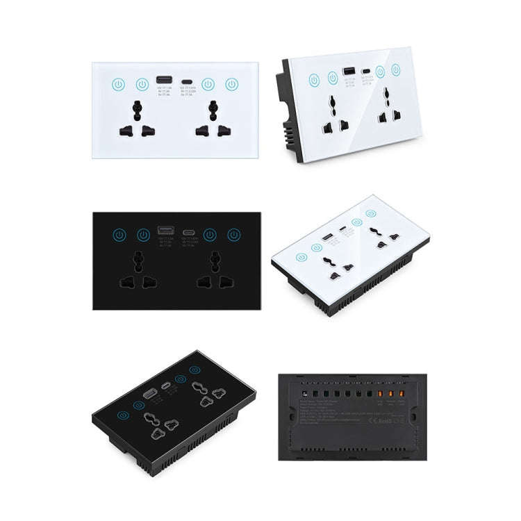 Graffiti Smart Socket With Switch USB+Type-C Dual Port Remote Control Socket, UK Plug, Style: Wif...