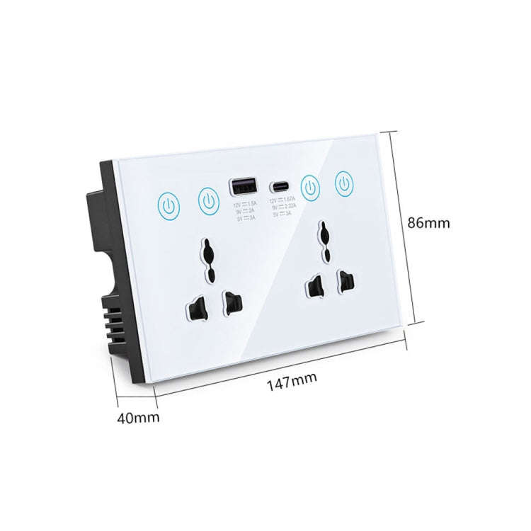 Graffiti Smart Socket With Switch USB+Type-C Dual Port Remote Control Socket, UK Plug, Style: Wif...