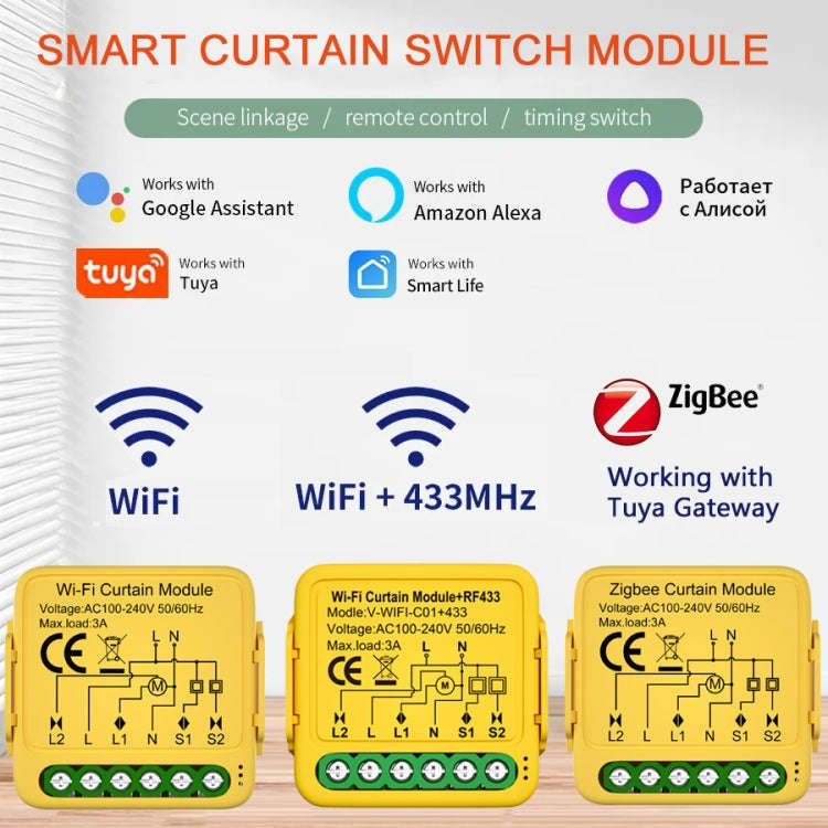 WiFi+RF Graffiti Curtain Switch On / Off Module