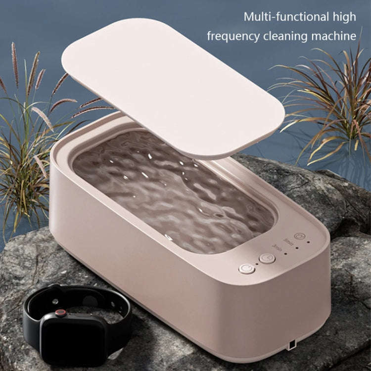 Electrical Ultrasonic Cleaner 3-speed Timing Jewelry Watches Braces Eyeglasses Cleaning Device(Pink)