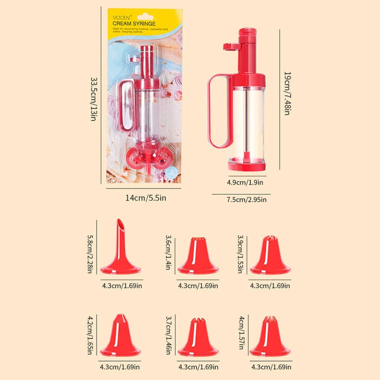 Cookie Biscuit Mold Decorator Set Baking Decoration Nozzle Tools(Red)