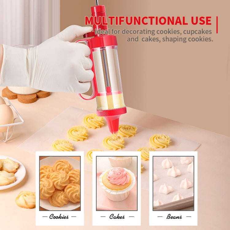 Cookie Biscuit Mold Decorator Set Baking Decoration Nozzle Tools(Red)