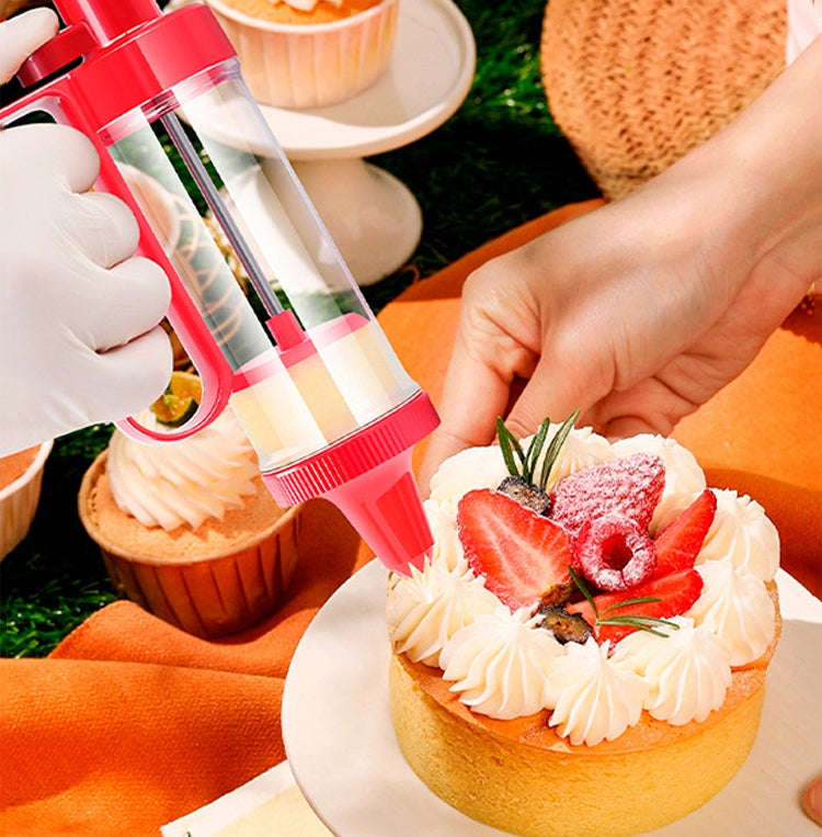 Cookie Biscuit Mold Decorator Set Baking Decoration Nozzle Tools(Red)
