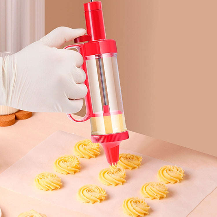 Cookie Biscuit Mold Decorator Set Baking Decoration Nozzle Tools(Red)