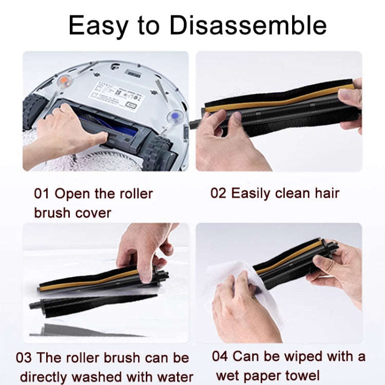 For Dreame X30 / S10PU Vacuum Cleaner Anti-Tangle Roller Brush 2nd Generation Yellow