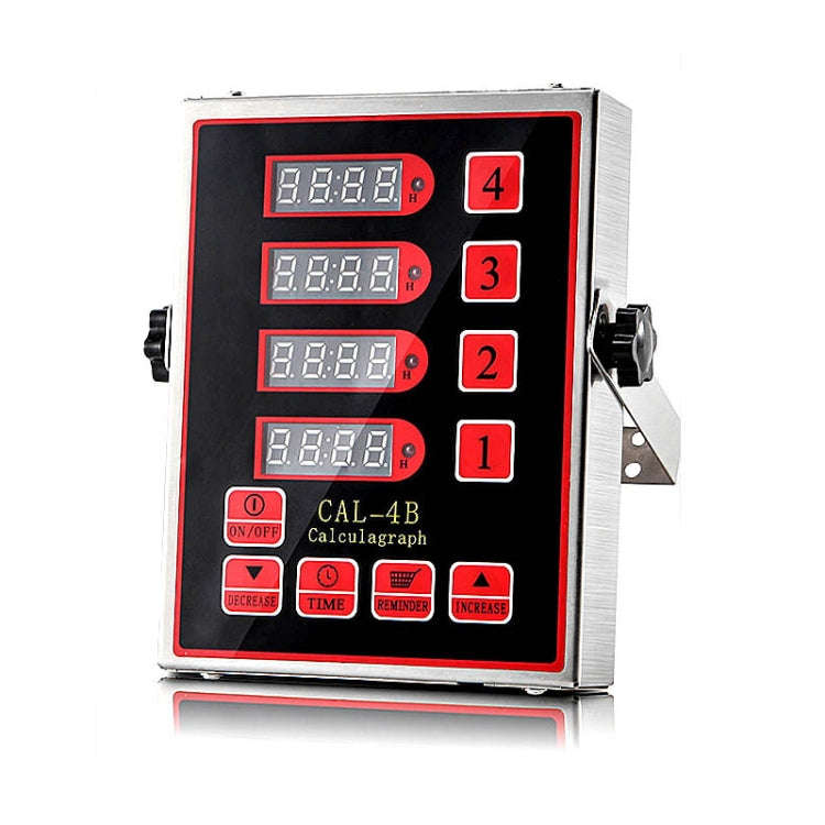 4 Channels Commercial Kitchen Timer With Loud Alarm Adjustable Cooking Reminder, Size: UK Plug(Red)