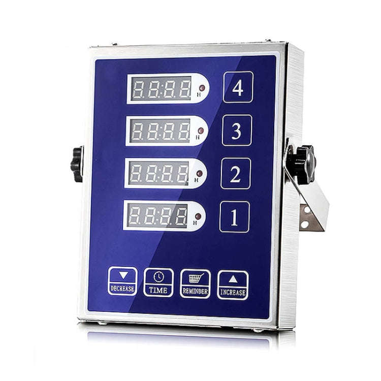 4 Channels Commercial Kitchen Timer With Loud Alarm Adjustable Cooking Reminder, Size: UK Plug(Blue)