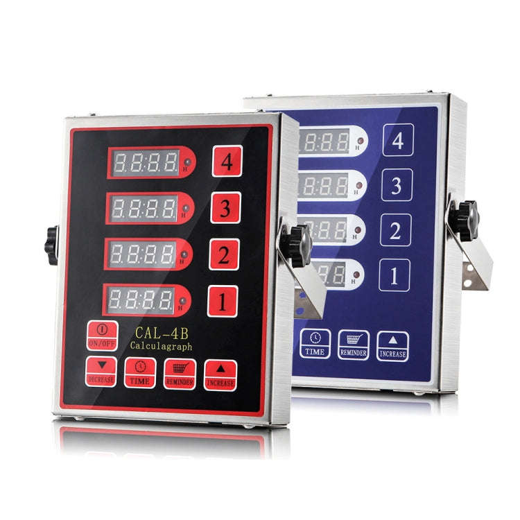 4 Channels Commercial Kitchen Timer With Loud Alarm Adjustable Cooking Reminder, Size: UK Plug(Red)