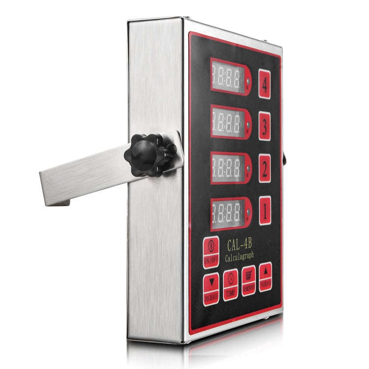 4 Channels Commercial Kitchen Timer With Loud Alarm Adjustable Cooking Reminder, Size: AU Plug(Red)