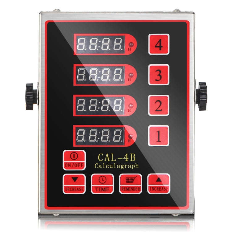 4 Channels Commercial Kitchen Timer With Loud Alarm Adjustable Cooking Reminder, Size: UK Plug(Red)