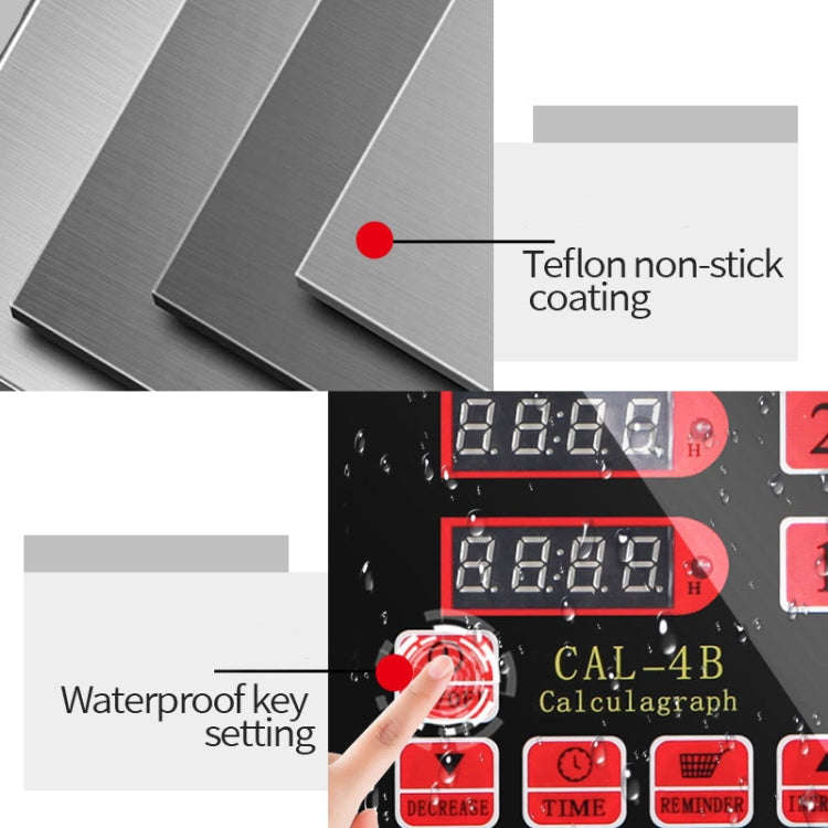 4 Channels Commercial Kitchen Timer With Loud Alarm Adjustable Cooking Reminder, Size: UK Plug(Red)